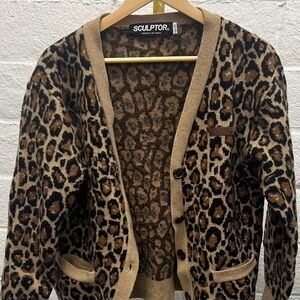 Sculptor Leopard Print Cardigan